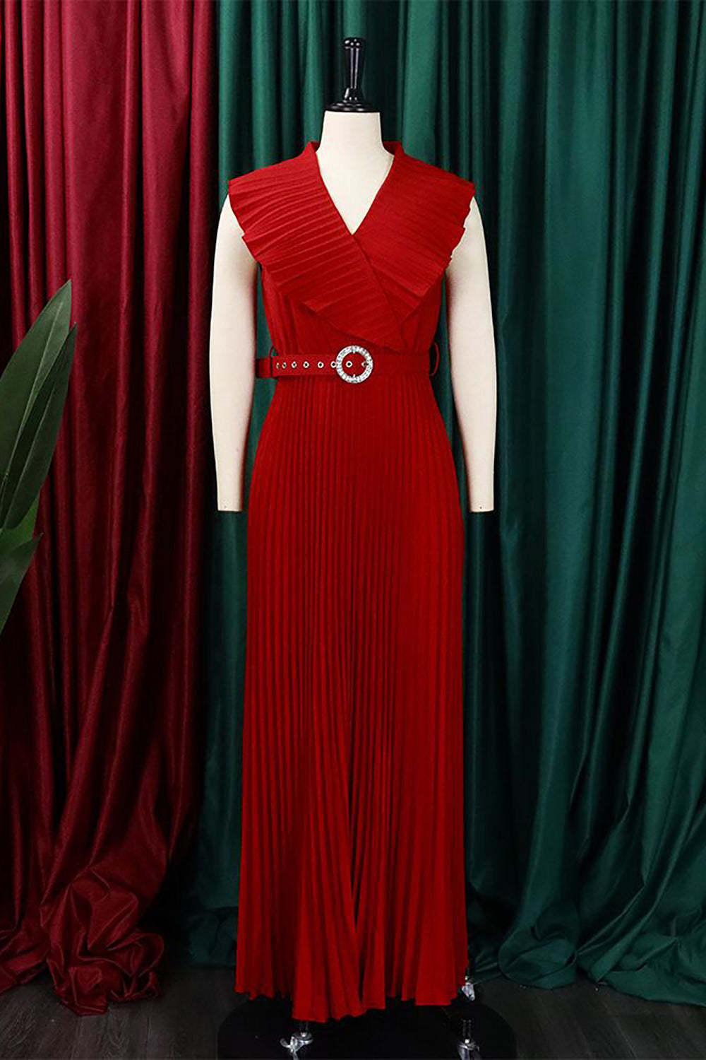 Plus size lilla plisseret lang brudekjole