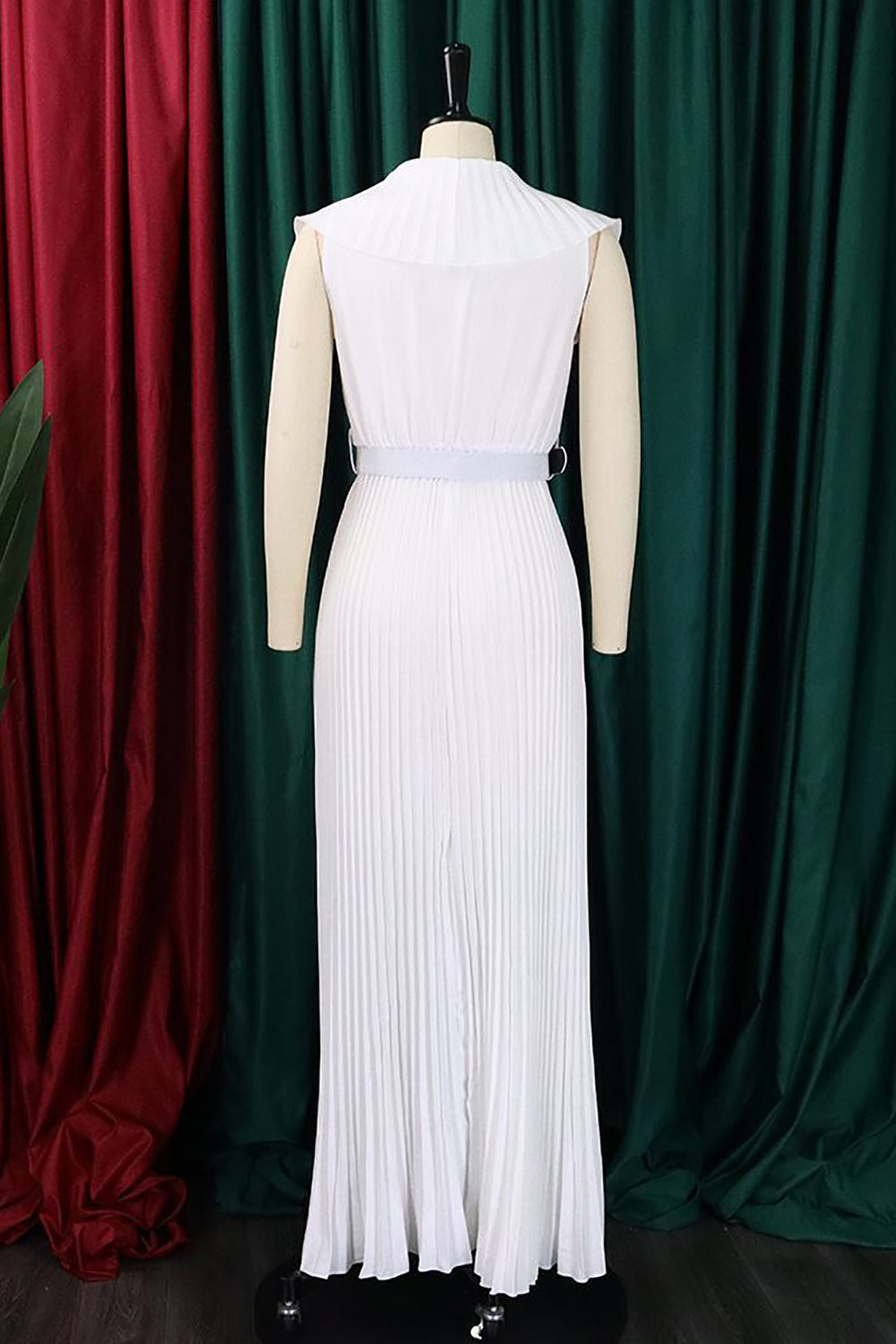 Plus size lilla plisseret lang brudekjole