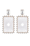 Rhinestones Square flettede øreringe