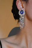 Sparkly Rhinestones Water Drop Kvast Øreringe
