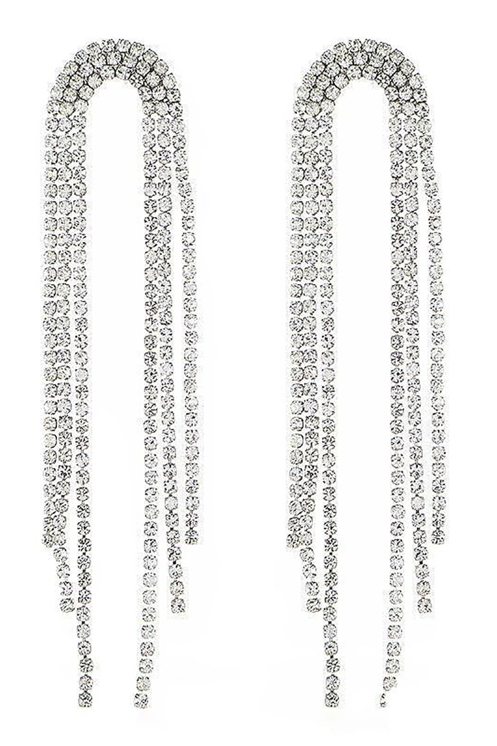 Sølv Kvast Rhinestones Øreringe