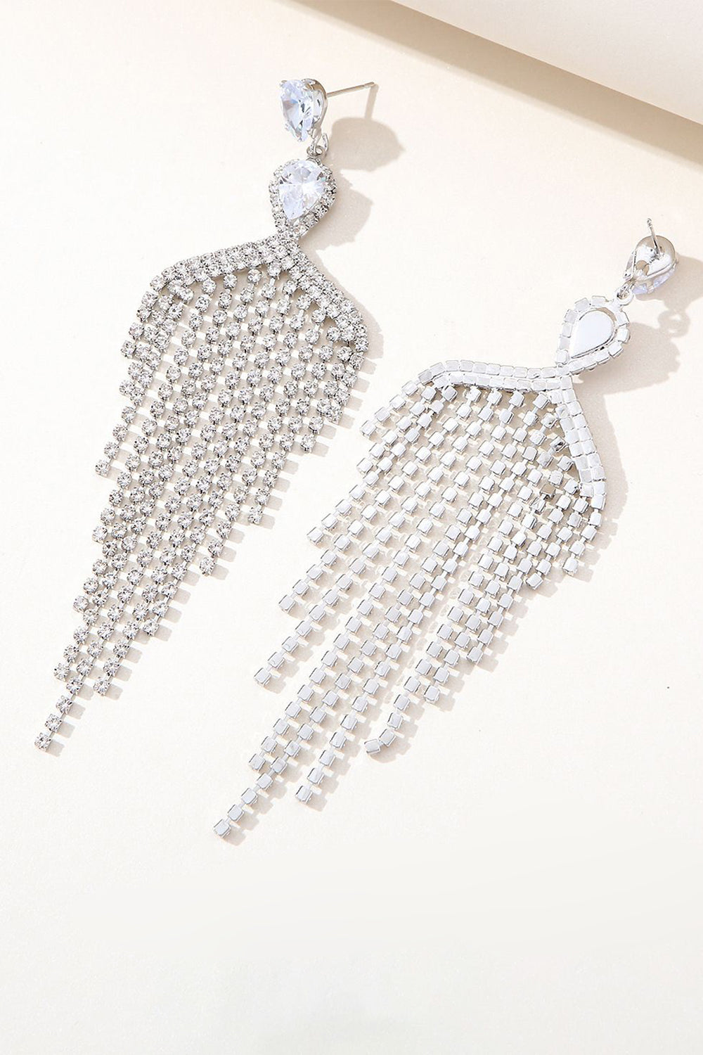 Sølv Zircon Kvast Rhinestones Øreringe