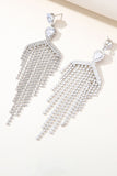 Sølv Zircon Kvast Rhinestones Øreringe