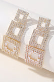 Rhinestones geometriske patchwork firkantede øreringe