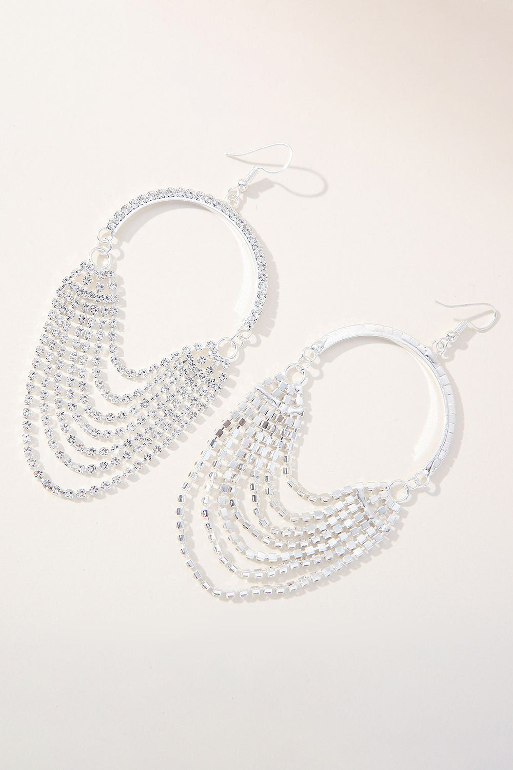 Sparkly Rhinestone indpakket sølv øreringe