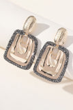 Square Golden Rhinestones Dangle øreringe
