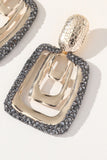 Square Golden Rhinestones Dangle øreringe