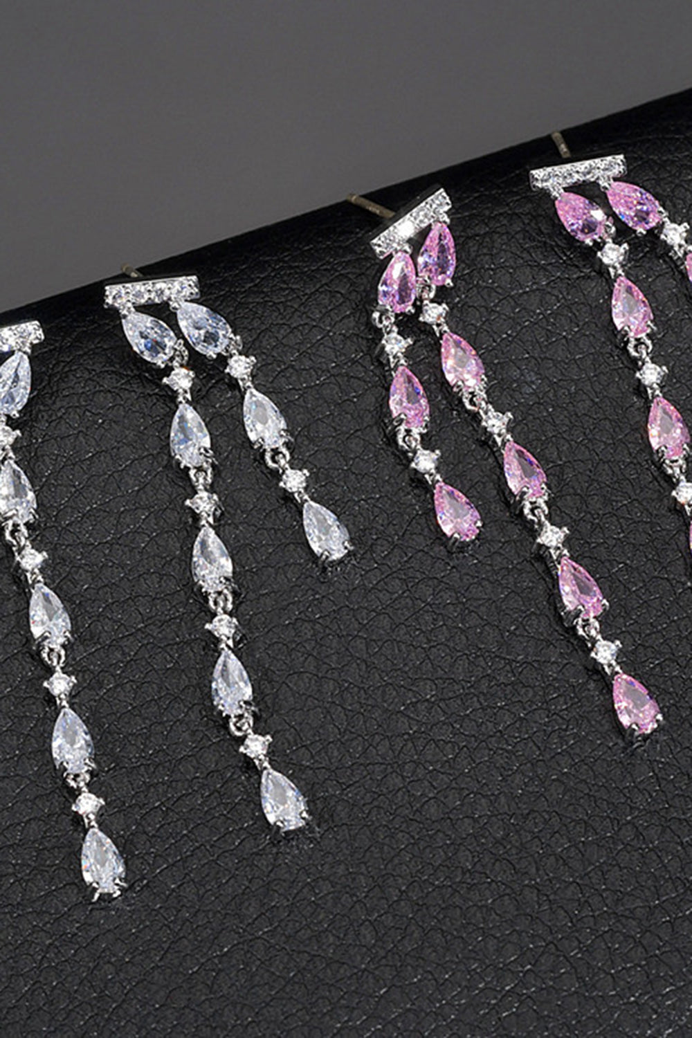 Pink Rhinestone lange øreringe