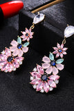 Pink Rhinestone Teardrop Dangle øreringe