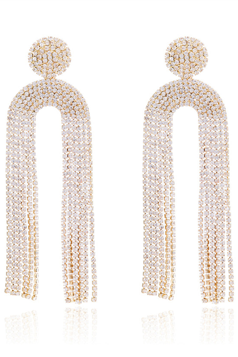 Hvid Rhinestone Dråbe Øreringe