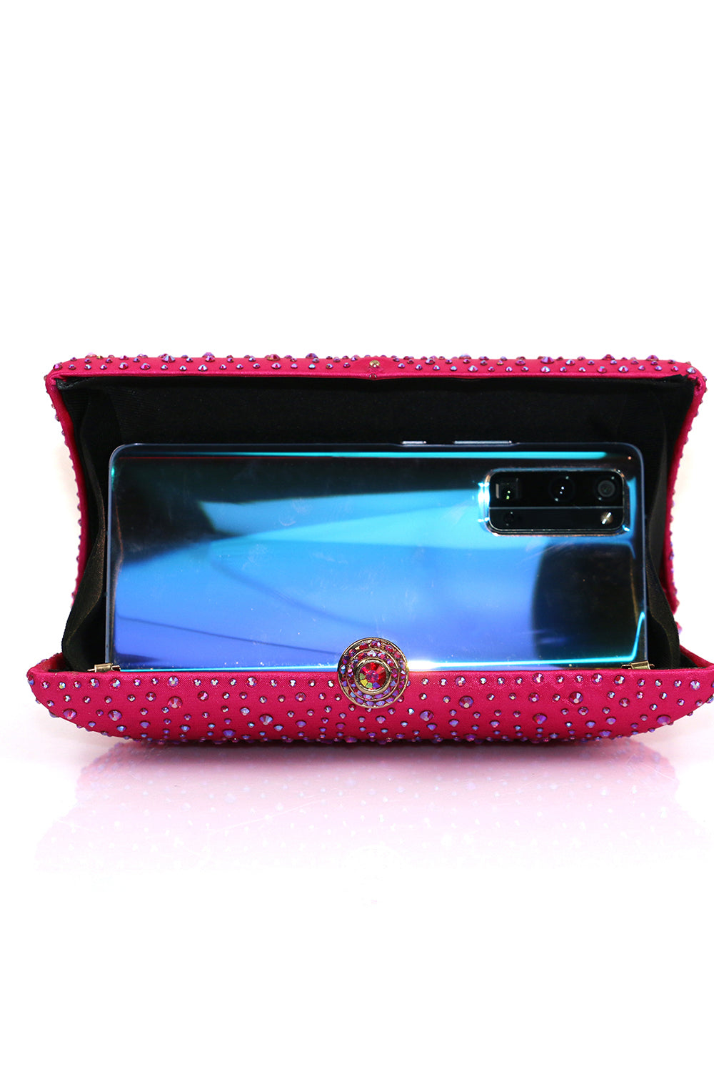 Sparkly Fuchsia Rhinestone aftenfest håndtaske