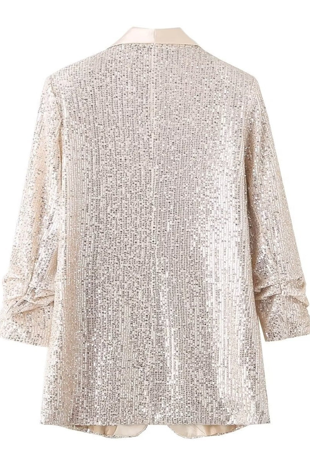 Sparkly Champagne Pailletter Prom Party Blazer til kvinder
