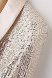 Sparkly Champagne Pailletter Prom Party Blazer til kvinder