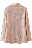 Sparkly Blush Pailletter Kvinder Prom Party Blazer