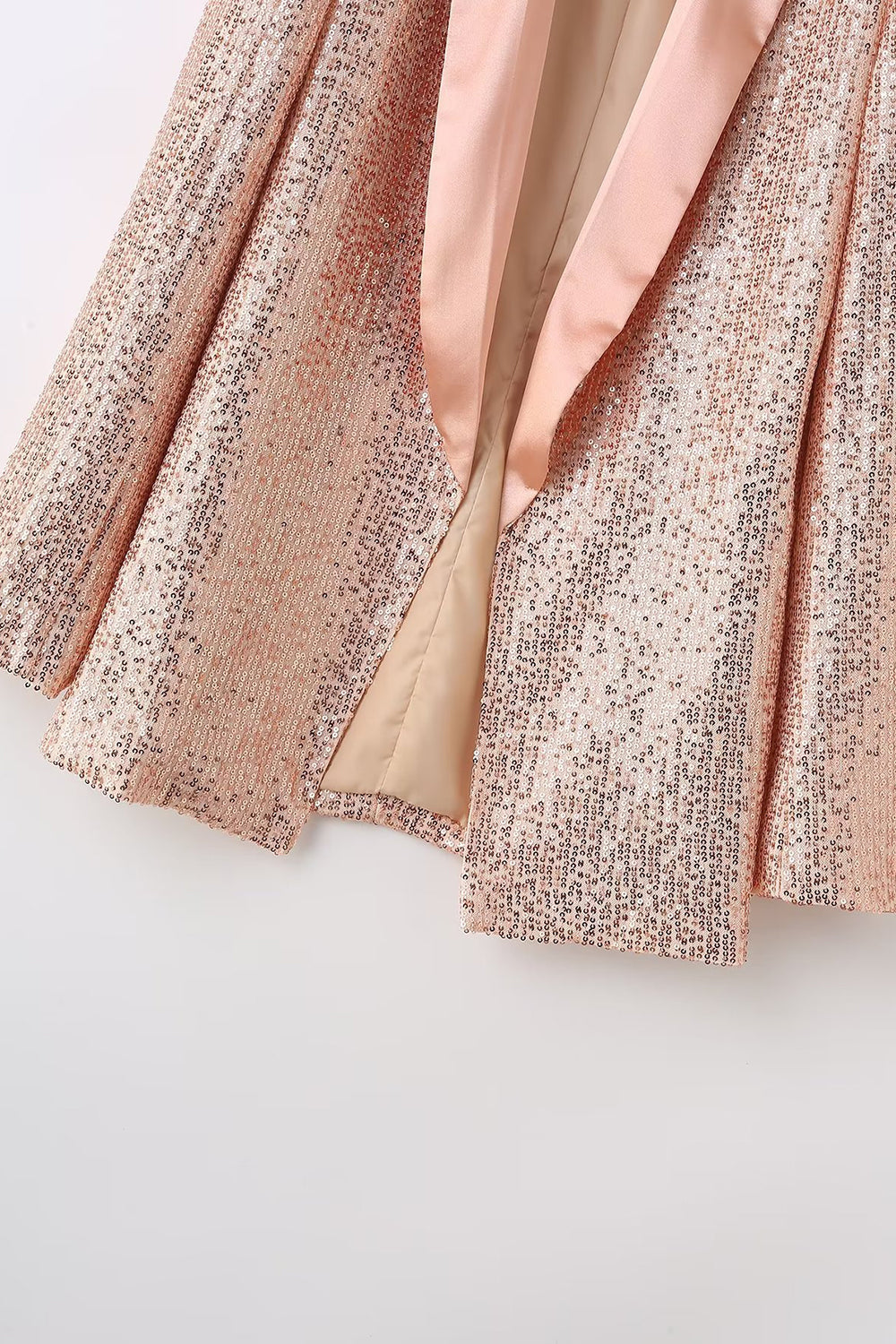 Sparkly Blush Pailletter Kvinder Prom Party Blazer