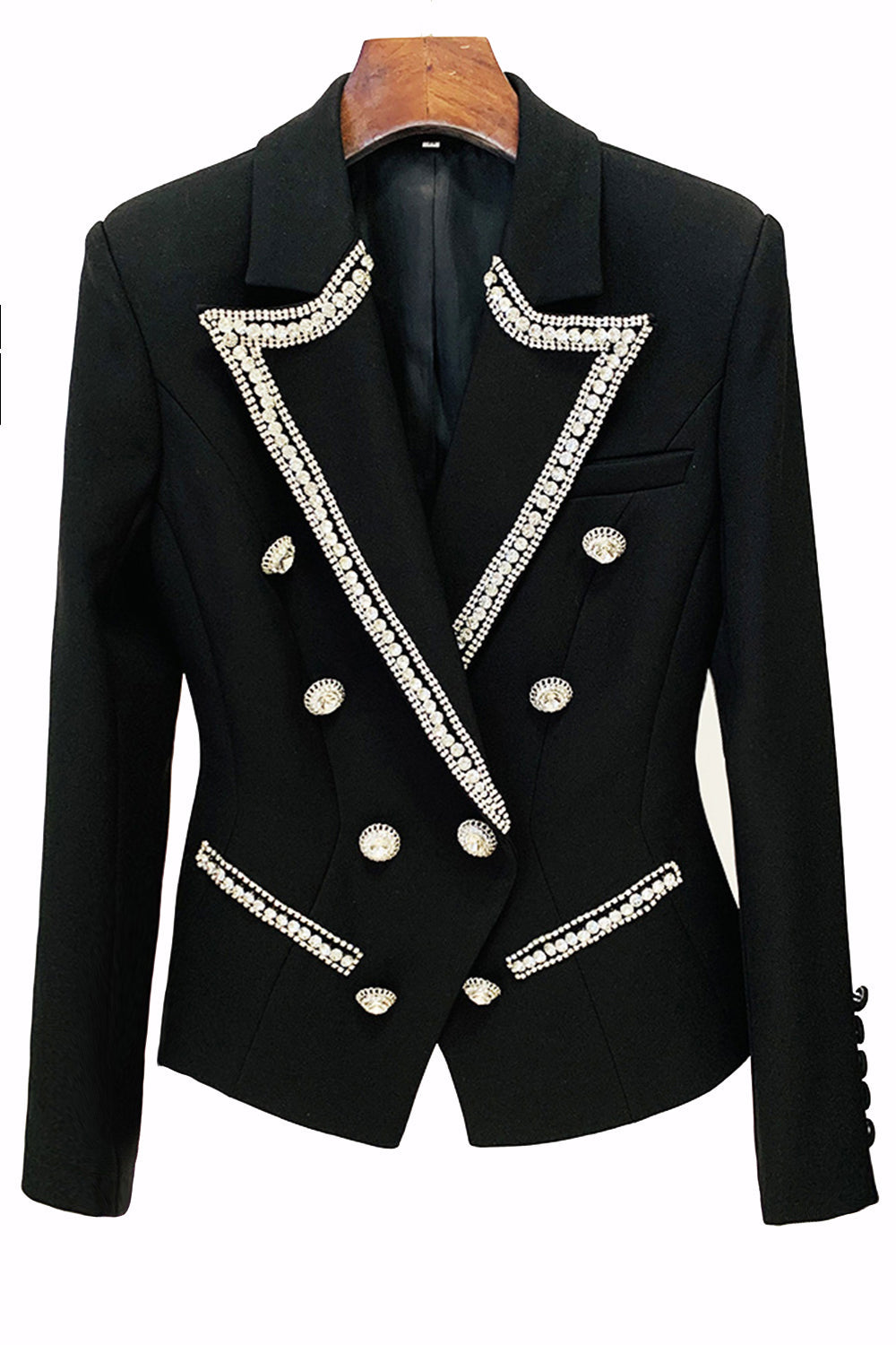 Moderigtig Diamond Beaded Double Breasted Slim Women Blazer