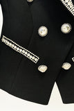 Moderigtig Diamond Beaded Double Breasted Slim Women Blazer
