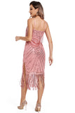 Blush Fringed Spaghetti Straps 1920'erne Gatsby Kjole