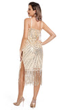 Blush Fringed Spaghetti Straps 1920'erne Gatsby Kjole