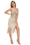 Blush Fringed Spaghetti Straps 1920'erne Gatsby Kjole