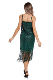Blush Fringed Spaghetti Straps 1920'erne Gatsby Kjole