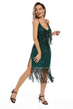 Blush Fringed Spaghetti Straps 1920'erne Gatsby Kjole