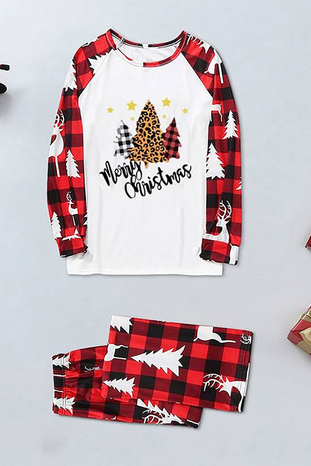 Julefamilie matchende nattøj pyjamas sæt