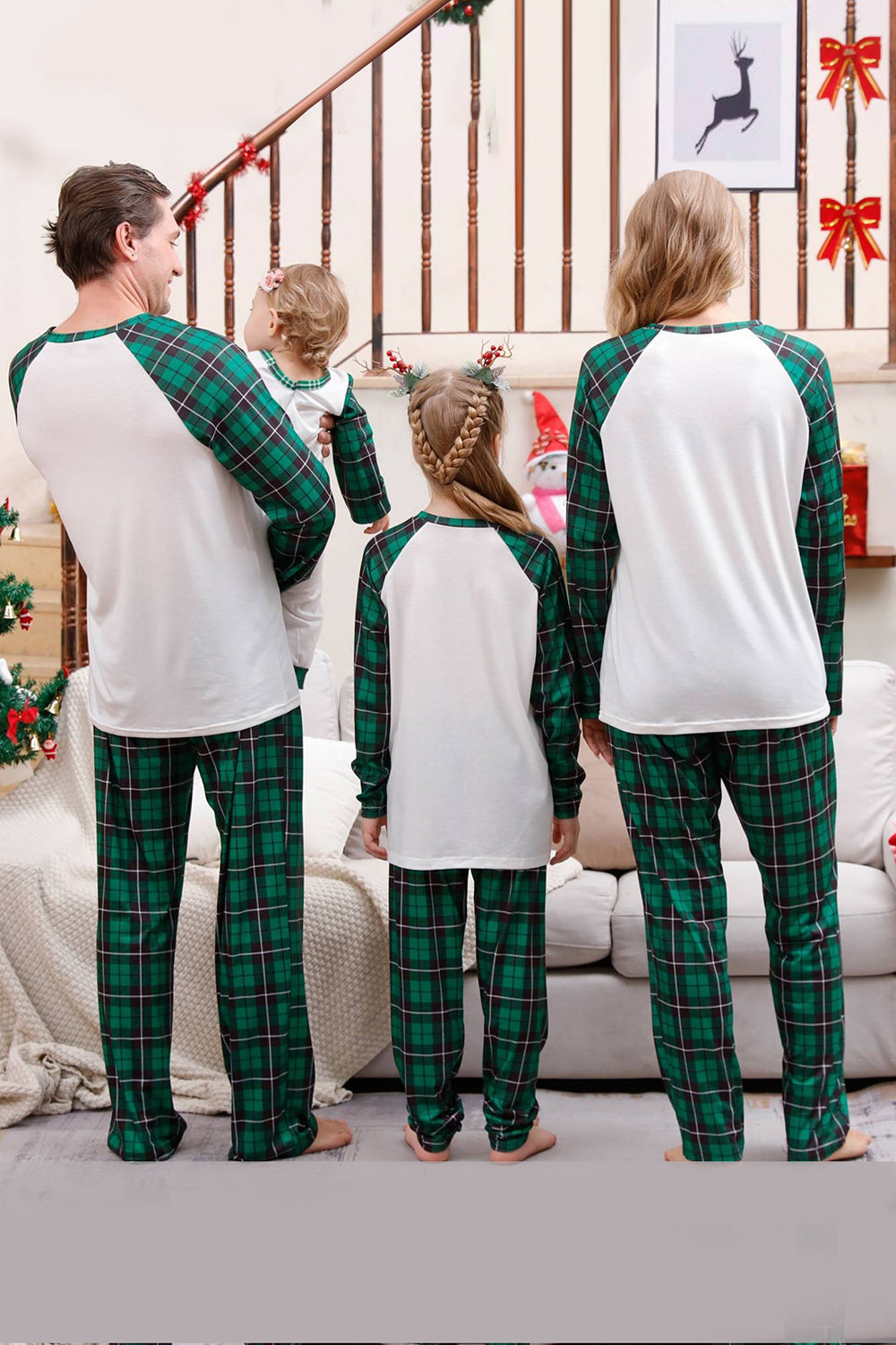 Plaid matchende familie jule pyjamas sæt