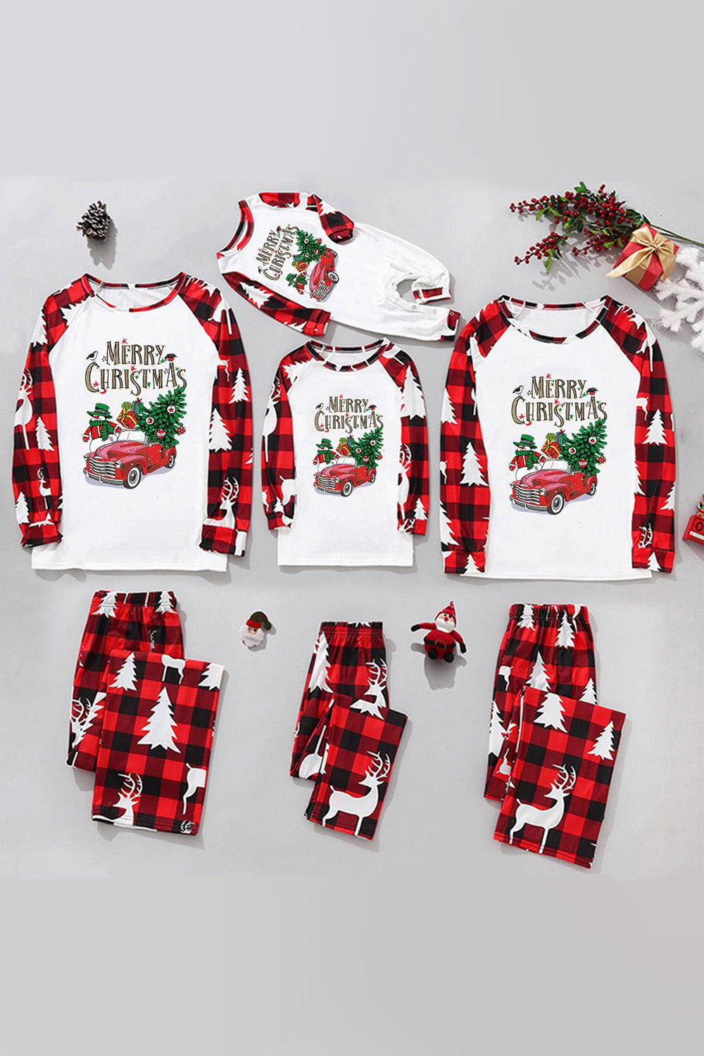 Plaidtrykt familiejulepyjamas