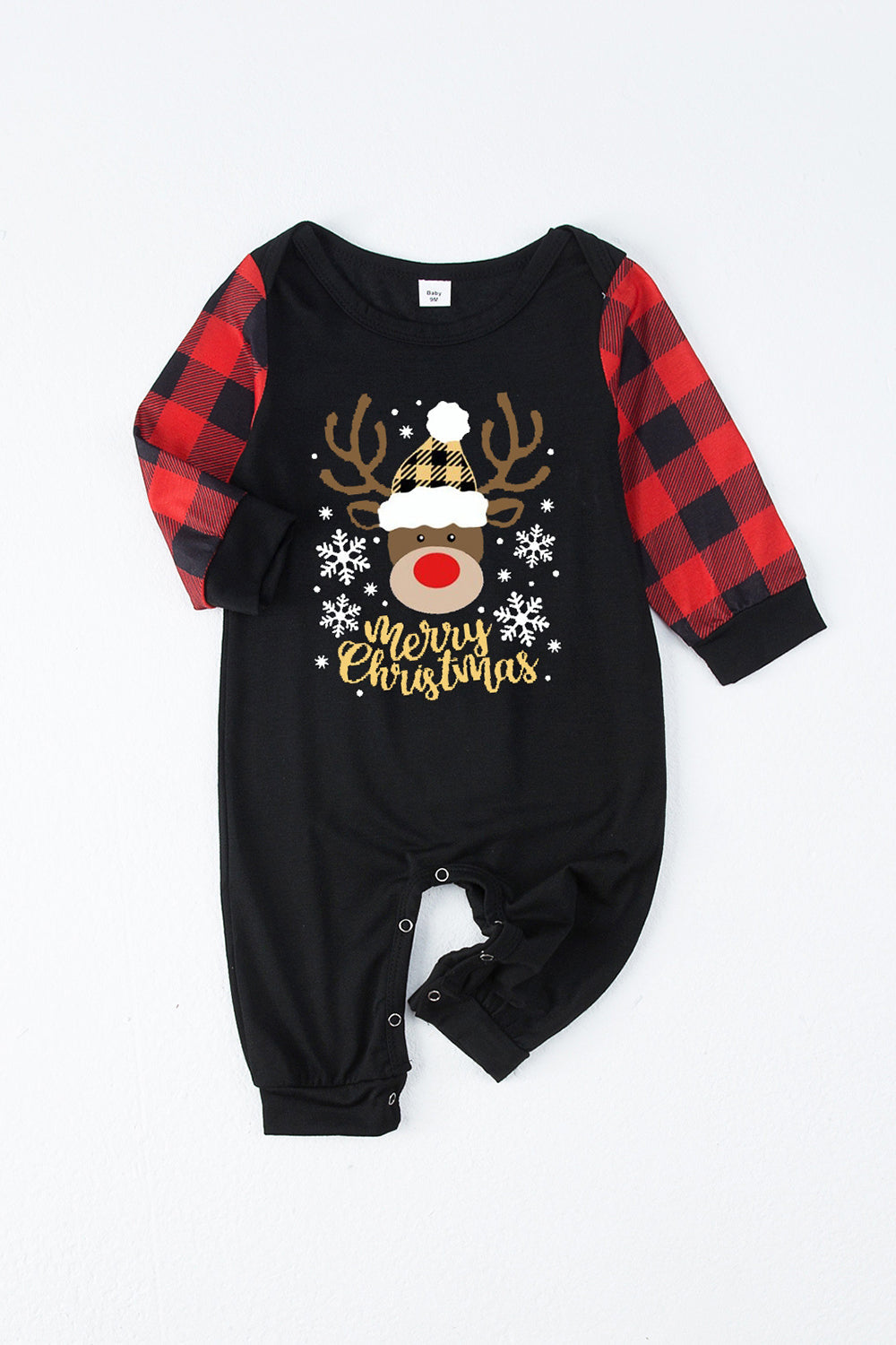 Rød Plaid Jul Familie Print pyjamas sæt med hund