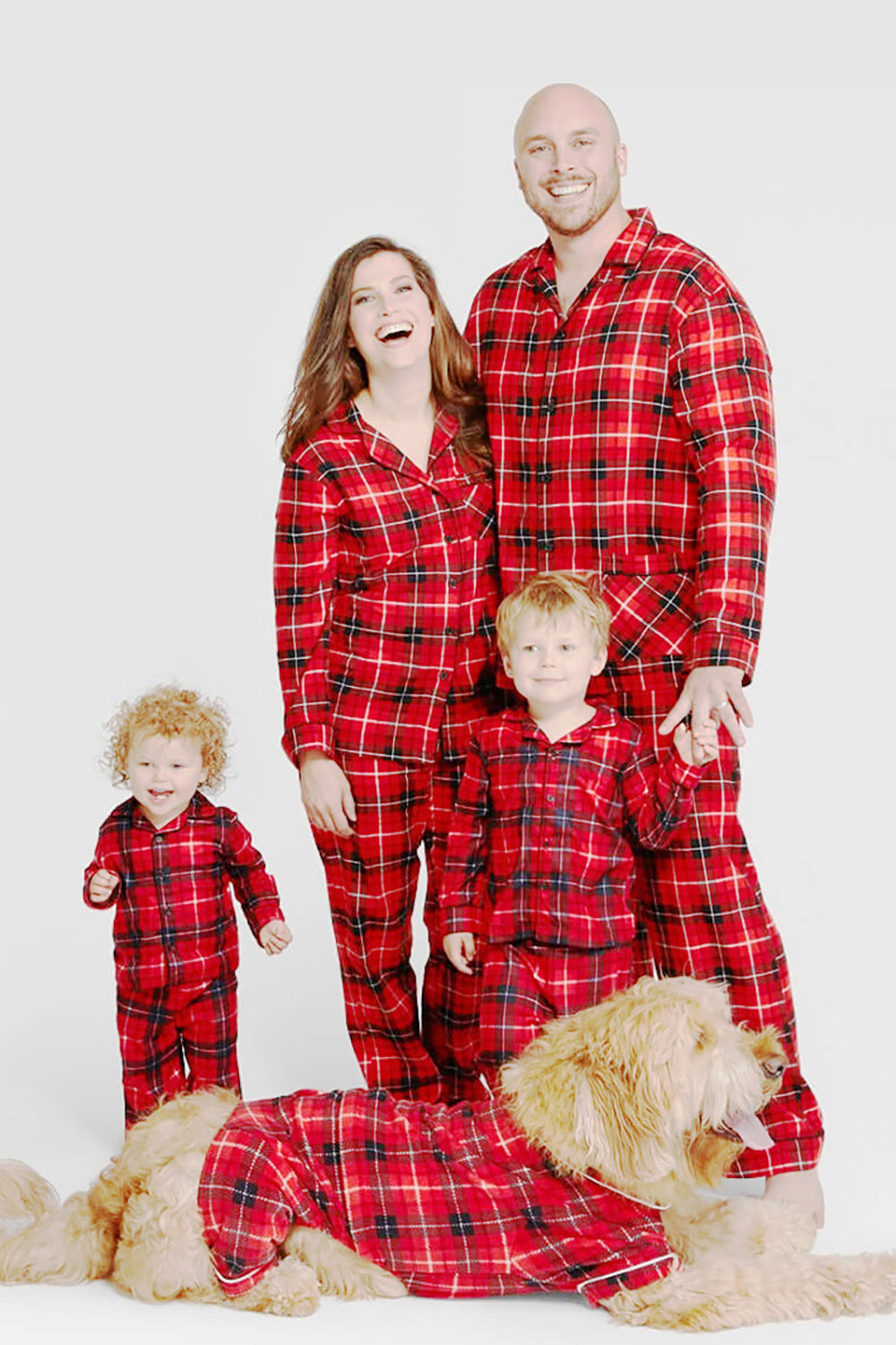 Rød Plaid Julefamilie Pyjamas