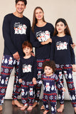 Navy Print Jul Familie Matchende Pyjamas Sæt