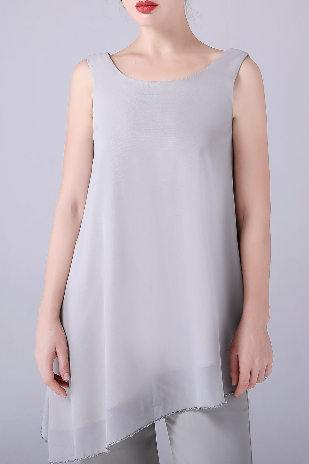 Jumpsuit / buksedragt adskiller scoop ankellang chiffon mor til brudekjolen