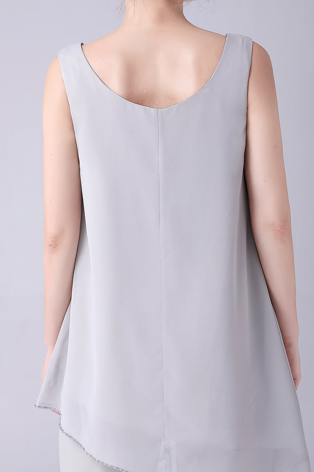 Jumpsuit / buksedragt adskiller scoop ankellang chiffon mor til brudekjolen