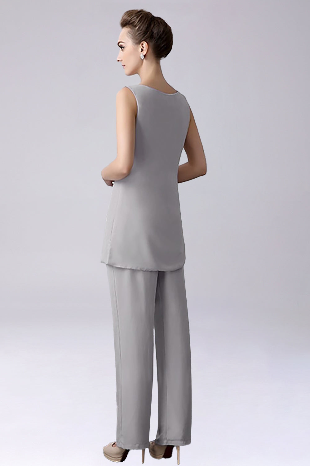 Sliver jumpsuit / buksedragt adskiller gulvlang chiffon mor til brudekjolen