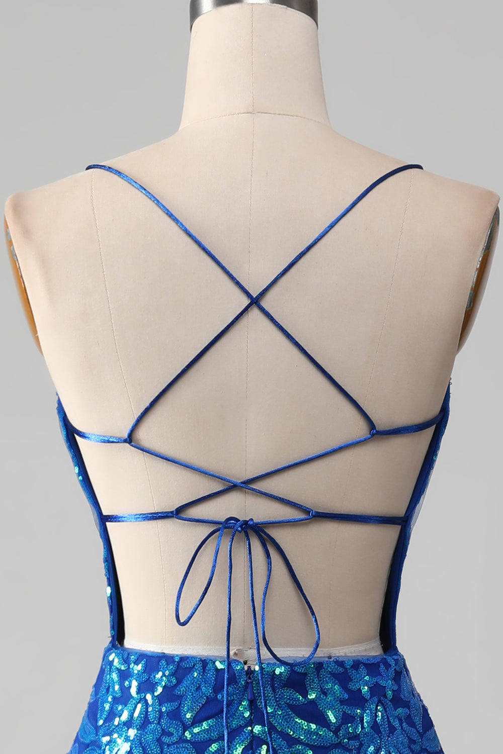 Kongeblå Havfrue Sparkly Gallakjole med slids