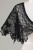 Pailletter Black Glitter 1920'erne Cape med perler