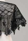 Pailletter Black Glitter 1920'erne Cape med perler