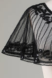 Black Beaded Glitter 1920'erne Cape til kvinder