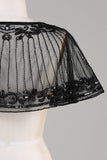 Black Beaded Glitter 1920'erne Cape til kvinder