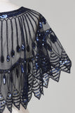 Glitter Black Pailletter 1920'erne Cape med perler