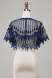 Glitter Black Pailletter 1920'erne Cape med perler