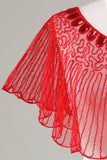 Pailletter Black Glitter 1920'erne Cape med Beaded