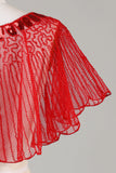 Pailletter Black Glitter 1920'erne Cape med Beaded