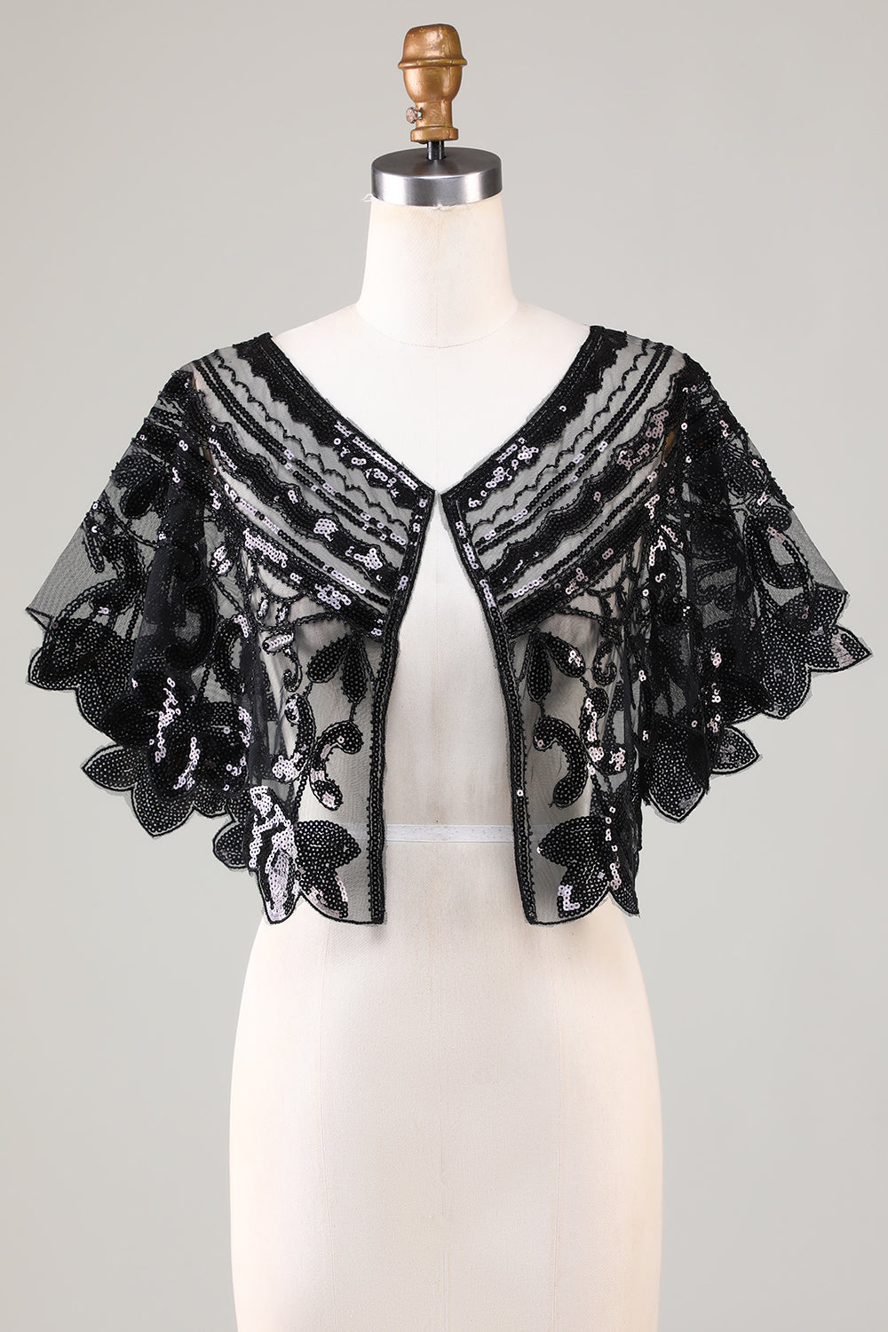 Glitterpailletter Sort 1920'erne Cape