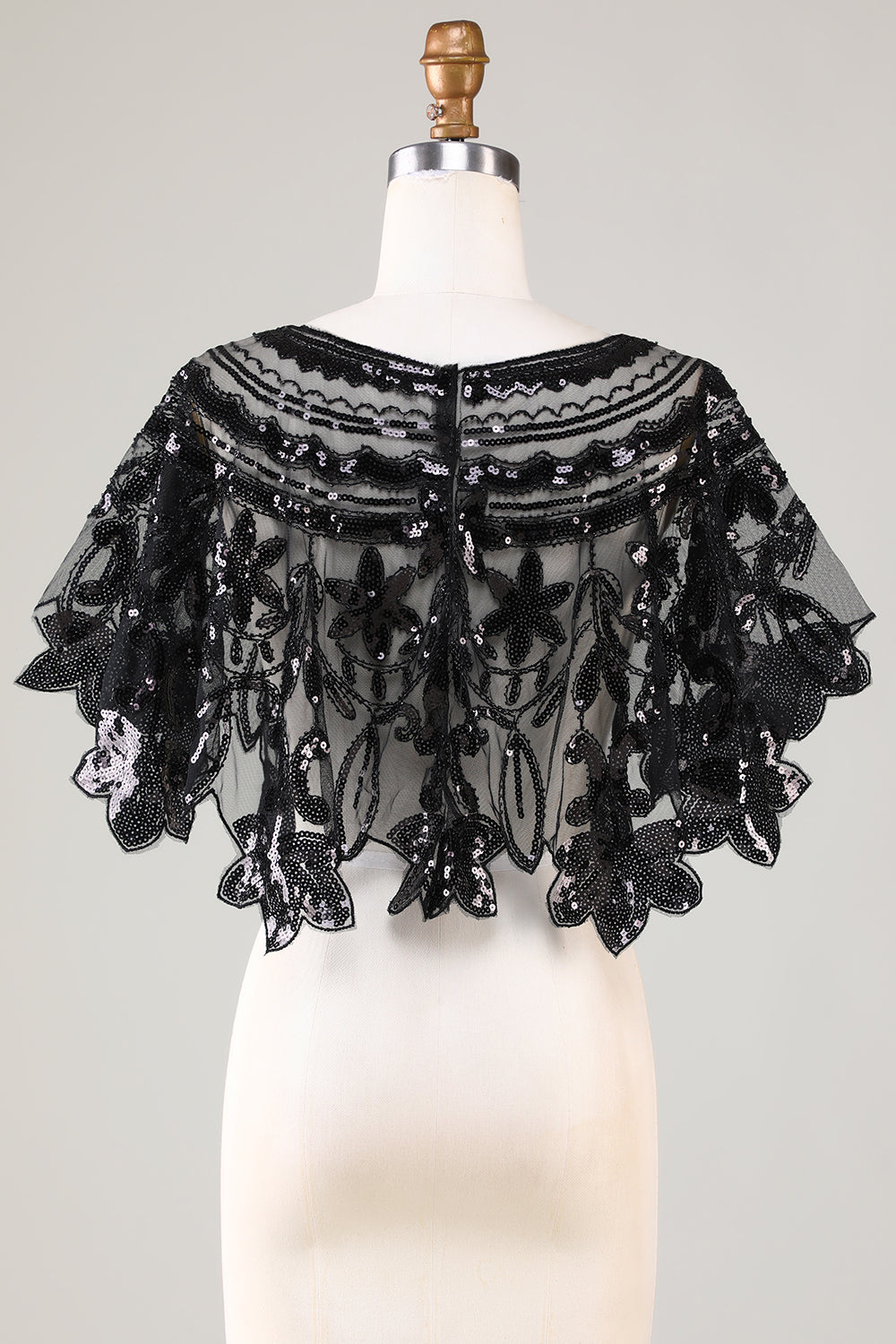 Glitterpailletter Sort 1920'erne Cape