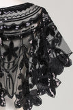 Glitterpailletter Sort 1920'erne Cape