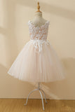 Champagne beaded Tulle Blomst Pige Kjole