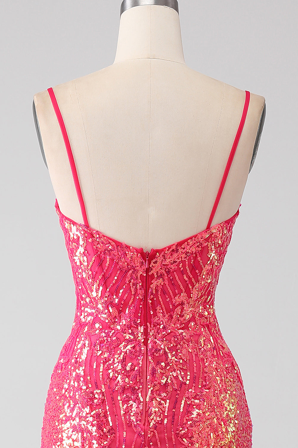 Glimrende Havfrue Fuchsia gallakjole med pailletter