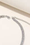 Sølv gnistrende Rhinestone Choker halskæde